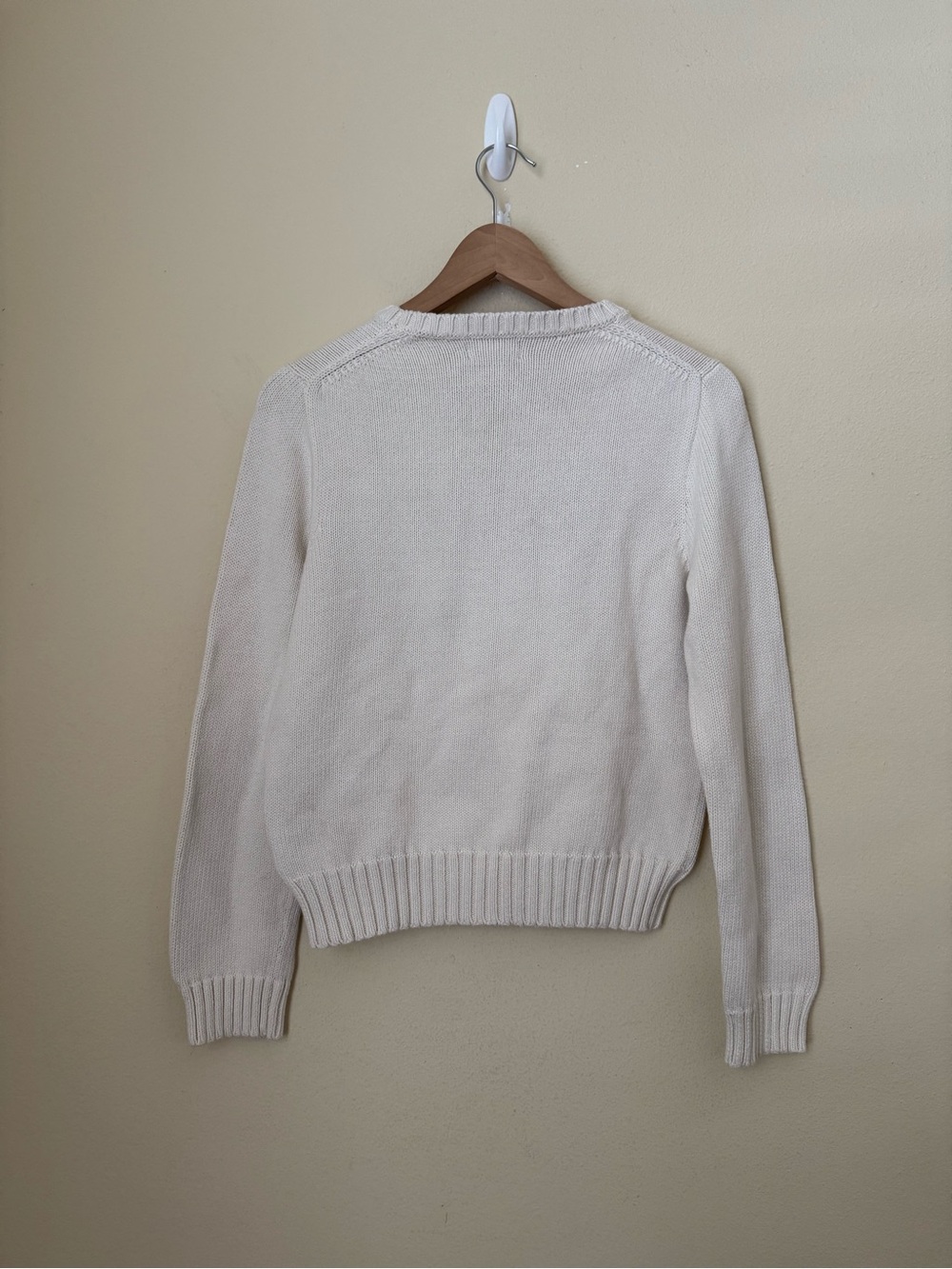 Polo Ralph Lauren American Flag Sweater USA Knit Crewneck Cream Size Medium - Picture 7 of 7
